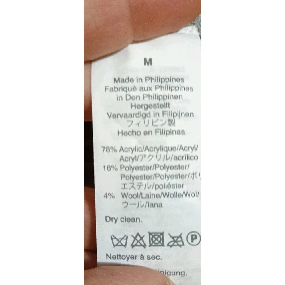 NWT Madewell Texture/Thread Boxy Bobble Cardigan Woman's Gray White Polka Dot M - Picture 8 of 12